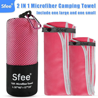 Sfee 2 Pack Microfiber Travel Towel
