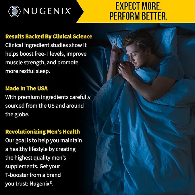 Nugenix PM ZMA - Nighttime Free Testosterone Booster and Sleep Support, 120 Count