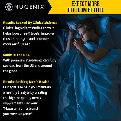 Nugenix PM ZMA - Nighttime Free Testosterone Booster and Sleep Support, 120 Count
