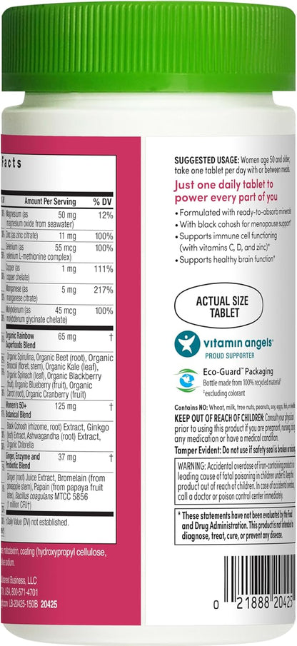Rainbow Light Multivitamin for Women 50+, Vitamin C, D & Zinc, Probiotics, Women’s One 50+ Multivitamin Provides High Potency Immune Support, Non-GMO, Vegetarian, 150 Tablets