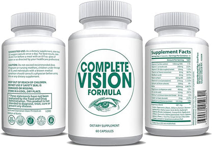 Pure Eye Health Vitamin & Mineral Supplements for Adults | #1 Complete Research Vision Formula w/Bilberry, Lutein, Zeaxanthin, Lycopene, Resveratrol | Supports Eye Strain, Dry Eyes 60 Capsules
