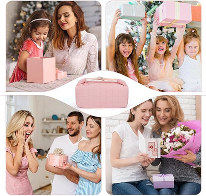 Makeup Bag Travel Cosmetic Bag for Women Girls, Zipper Make Up Pouch, Water-resistant Toiletry Bag, Portable Small Makeup Bag, Cosmetic Travel Tool Pouch, Pink