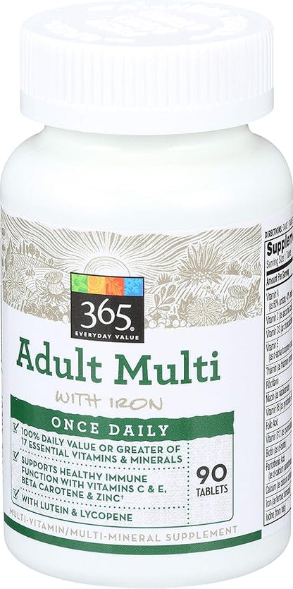 365 Everyday Value, Adult Multi with Iron, 90 ct (packaging may vary)