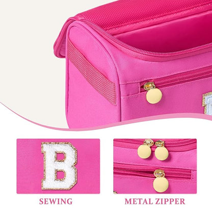 COSHAYSOO Popular Social Worker Volunteer Appreciation Gifts Thank You Office Work Anniversary Present for Admin Assistant Secretary, Initial Hanging Toiletry Bag Waterproof Hot Pink Letter B