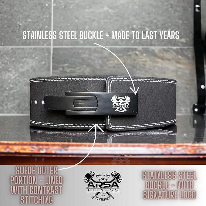 Arsa Fitness Weightlifting Adjustable Lever Belt for Men 10MM Thickness 4" Width