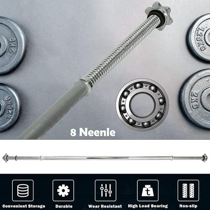 Threaded Chrome Barbell Bar 1-2 Inch Barbell Diameter