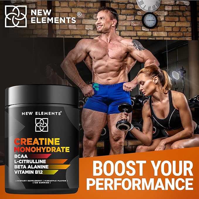 Creatine Monohydrate Gummies 5mg with BCAA L-Citrulline Beta Alanine & Vitamin B12 | The Ultimate Energy Booster