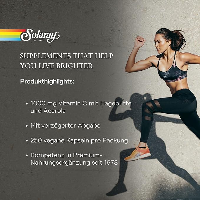 SOLARAY C Two-Stage Timed Release Supplement, 1000mg, 250 Count