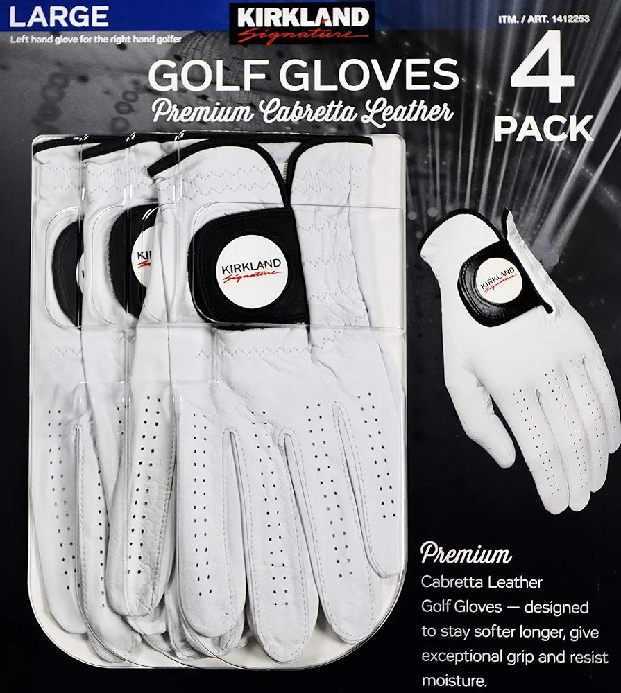 Kirkland Signature Golf Gloves Premium Cabretta Leather, Large 