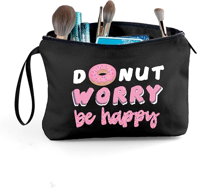 Donut Inspirational Gifts for Women, Snack Makeup Bags, Funny Birthday Present for Friend, Daughter, Sister, Bff, Christmas