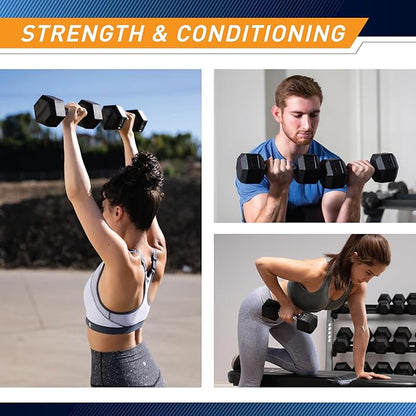 Marcy Rubber Hex Dumbbell - Available for 25lb - 50lb