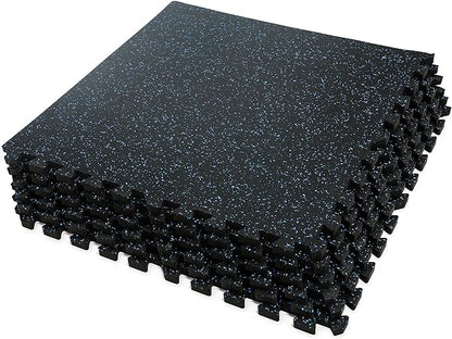SUPERJARE 0.4 Inch Gym Flooring for Home Gym 6 Tiles 24" x 24" Workout (24 sqft)