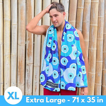 ECCOSOPHY Microfiber Beach Towel - Sand Free Towels 71x35 in