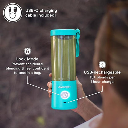 BlendJet Portable Blender for Smoothies & Shakes - 16oz BlendJet 2 - USB-C Rechargeable & Self Cleaning - Mini Travel Blender with Stainless Steel Blade (Urban Camo)