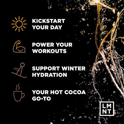 LMNT Zero Sugar Hot Chocolate or Coffee Mixer - Chocolate Caramel Salt | Drink Mix | 30-Count