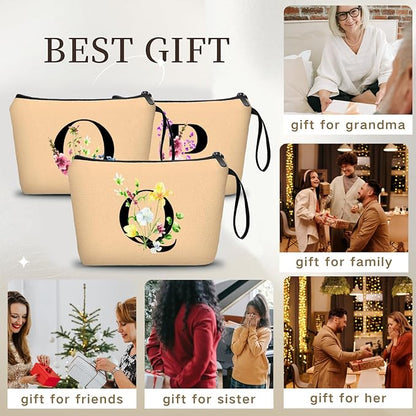 SEAMOON Birthday Thank You Appreciation Monogrammed Gifts for Mom Aunt Teacher Sister Friend Coworkers Bride Bridesmaid Makeup Cosmetic Bag with Mirror Mothers Day Christmas Graduation Q