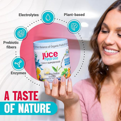 Júce Hydrate Replenishing & Nourishing Superfood Drink - Boost Reduce Fatigue - USDA Certified Organic, Plant-Based, Vegan - Gluten-Free, Dairy-Free, Soy-Free - 8.1 Ounce
