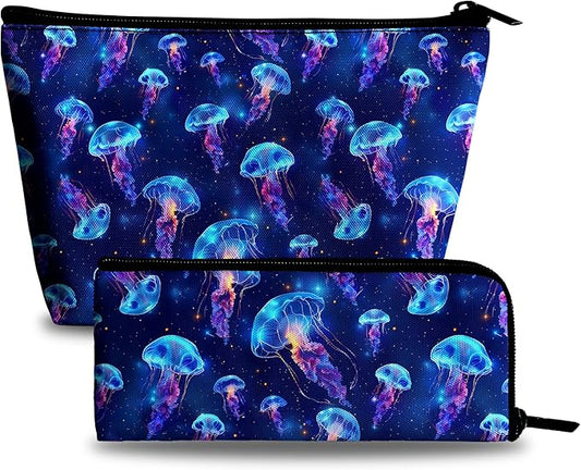 Jellyfish Cosmetic Bag Makeup Bag for Women, Portable Makeup Pouch for Travel Water-resistant Toiletry Bags