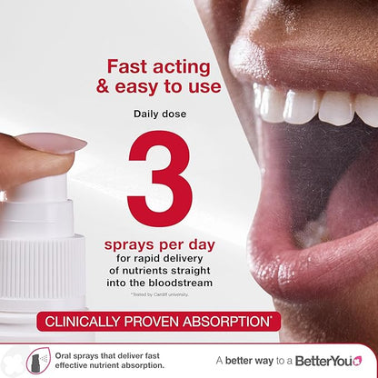 BetterYou D3000 and K2 Vitamin D Daily Oral Spray - Convenient Alternative for Tablets - Supports Bone Health and Boost Immune System - Natural Peppermint Flavor - 0.4 oz