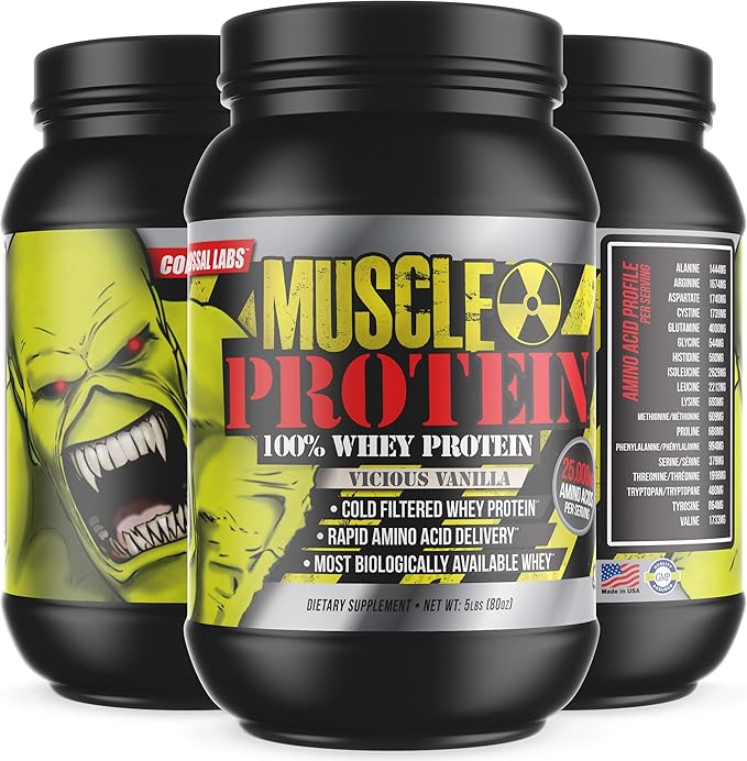 Whey Protein Powder [10 lbs/Pack of 1]– Strawberry Protein, Cold Filtered, 25g Pure Protein, 6.6g BCAAs/Serving (Packaging May Vary)