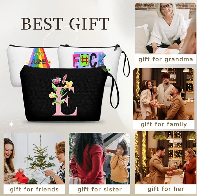SEAMOON Bridesmaid Proposal Bridal Birthday Unique Gifts for Women Bride Friend Bestie Personalized Travel Make up Cosmetic Bag with Mirror Valentines Mothers Day Christmas Graduation E