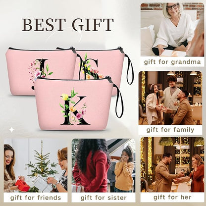 SEAMOON Birthday Thank You Appreciation Monogrammed Gifts for Mom Aunt Teacher Sister Friend Coworkers Bride Bridesmaid Makeup Cosmetic Bag with Mirror Mothers Day Christmas Graduation K