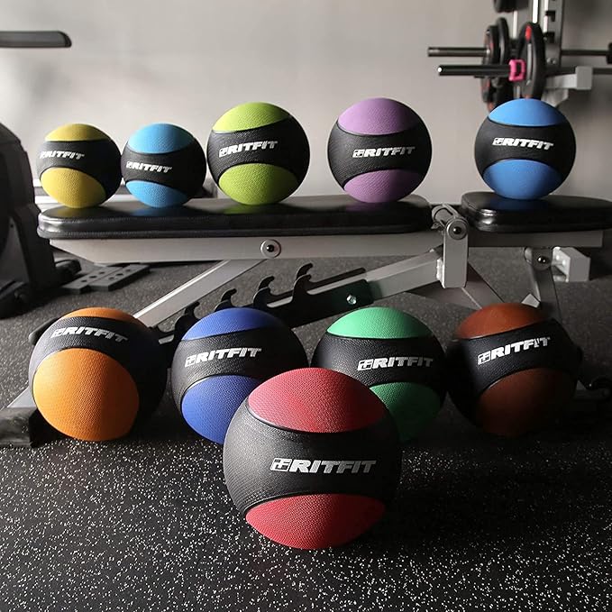 RitFit Weighted Medicine Ball - Non-Slip Rubber Shell