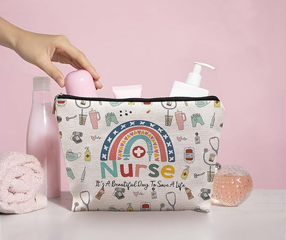 Boho Rainbow Nurse Bags: Cosmetic, Funny & Nurse Appreciation Gifts