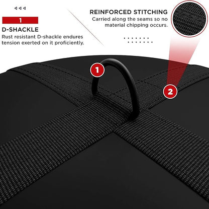 RDX Floor Anchor for Punch Bag Double end Speed Ball, Non Tear Maya Hide Leather, Heavy Duty D Ring, Easy Zipper Closure, Maximum Swing Reduction for Boxing MMA, Muay Thai, Kickboxing Training Bags