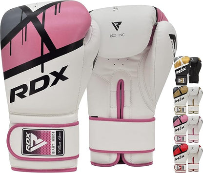 RDX Boxing Gloves EGO, Sparring Muay Thai Kickboxing MMA Heavy Training Mitts, Maya Hide Leather, Ventilated, Long Support, Punching Bag Workout Pads, Men Women Adult 8 10 12 14 16 oz