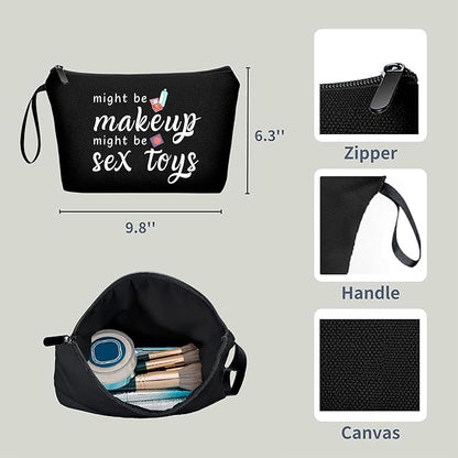 Funny Gifts for Friends, Unique Women's Makeup Bag, Travel Cosmetic Bag