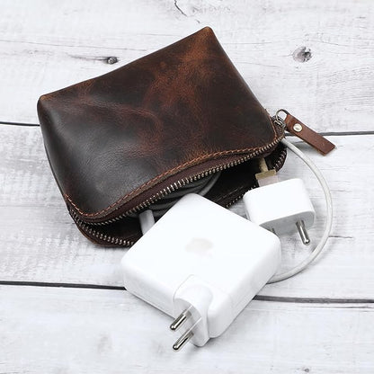 The Antiq Leather Cosmetic Bags Make Up Bags for Women - Handmade Makeup Case Small Makeup Bags Jewelry Coin Pouch, Toiletry Bag for Men, Travel Cosmetic Pouch For Purse