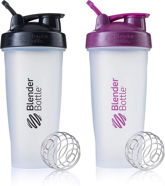 BlenderBottle Classic Shaker Bottle Perfect for Protein Shakes and Pre Workout, Colors May Vary, 28 Ounce (Pack of 2)