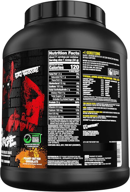 Mutant ISO Surge Whey Protein Isolate Powder Acts Fast to Help Recover, Build Muscle, Bulk and Strength, 5 lb - Peanut Butter Chocolate