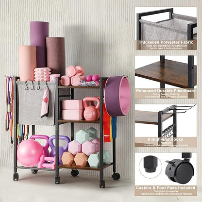 Yoga Mat Storage Rack Home Gym Equipment Storage