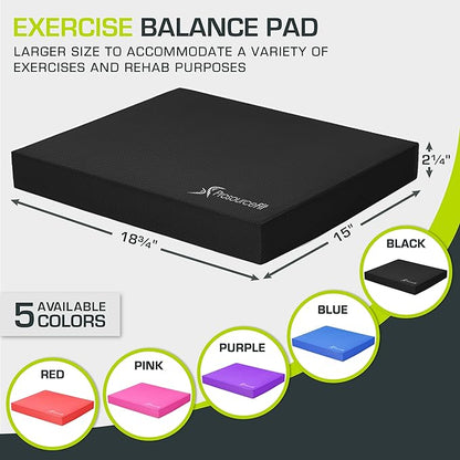 ProsourceFit Exercise Balance Pad â€“ Non-Slip Cushioned Foam 15.5â€x12.75â€