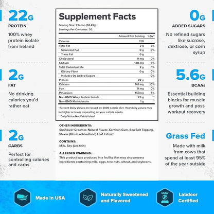 LEGION Whey+ Whey Isolate Protein Powder from Grass Fed Cows - Low Carb, Low Calorie, Non-GMO, Lactose Free, Gluten Free, Sugar Free, All Natural Whey Protein Isolate, (30 Serving, Birthday Cake)