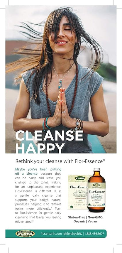 Flora - Flor-Essence 7-Day, 3-Step Kit for Full Body Detox & Cleanse, Detox Kit Contains Detox Tea, ProEssence for Urinary Health and FloraLax Laxative, Plant-Based, Gluten Free, Non GMO