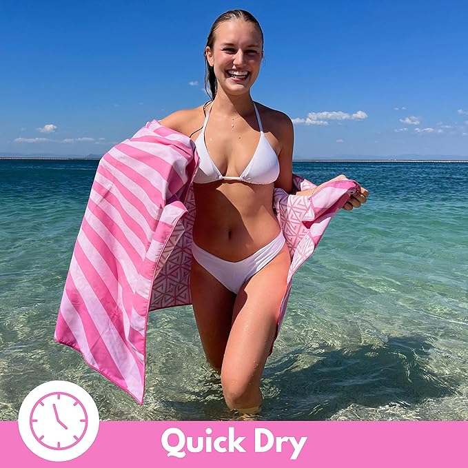 ECCOSOPHY Microfiber Beach Towel - Sand Free Towels 71x35 in