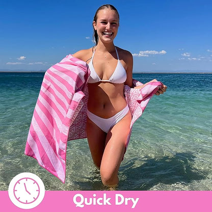 ECCOSOPHY Microfiber Beach Towel - Sand Free Towels 71x35 in
