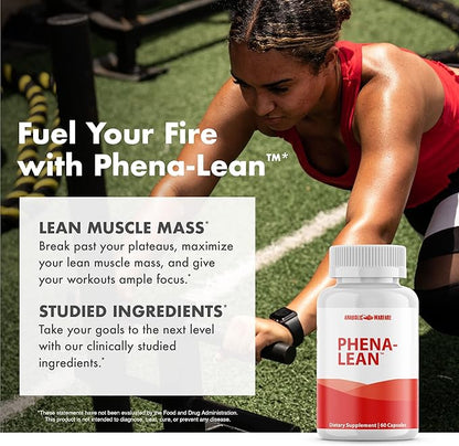 Anabolic Warfare Phena-Lean Premier Supplement from Thermogenic Body Composition Supplement – Fuel Your Fire, Promote Energy, Increase Focus* - 60 Capsules.