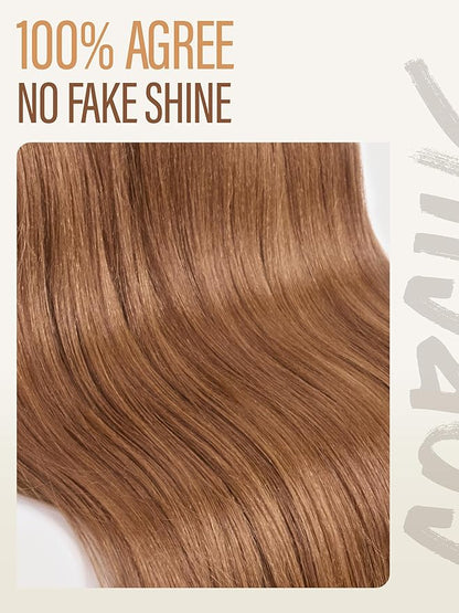 GORGIUS Straight Glueless Wig with Bangs Honey Brown Layered Hair Ready-to-Go Synthetic Bang Wigs with Realistic Scalp 24 Inch