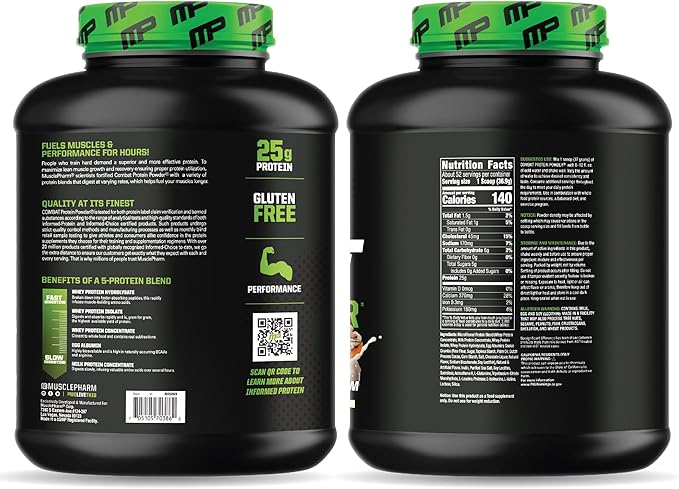 MusclePharm Combat Protein Powder, Chocolate Milk Flavor, Fuels Muscles for Productive Workouts, 5 Protein Sources Including Whey Protein Isolate & Egg Albumin, Gluten Free, 4.2 lb, 52 Servings