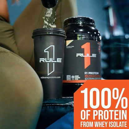 Rule One Proteins R1 Protein - 25g Fast-Acting, Super-Pure 100% Isolate and Hydrolysate Protein Powder with 6g BCAAs (1 Pound*, Vanilla)