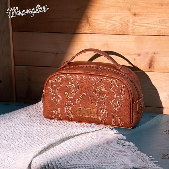 Wrangler Makeup Pouch Bag Mini Western Toiletry Purse Cosmetic Organizer Paisley Travel Pouch for Women