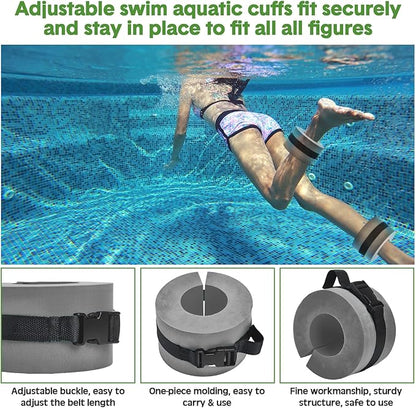 5 Pcs Aquatic Exercise Set Including 2 Ankle Swimming Weights 2 Lightweight Aquatic Exercise Dumbbells and Swim Belt Pool Exercise Equipment for Aquatic Aerobics Exercise