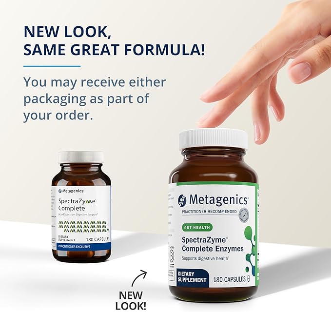 Metagenics SpectraZyme Complete Enzyme Complex - Digestive Enzymes Supplement - Digestive Health for Men & Women* - Non-GMO - 180 Capsules