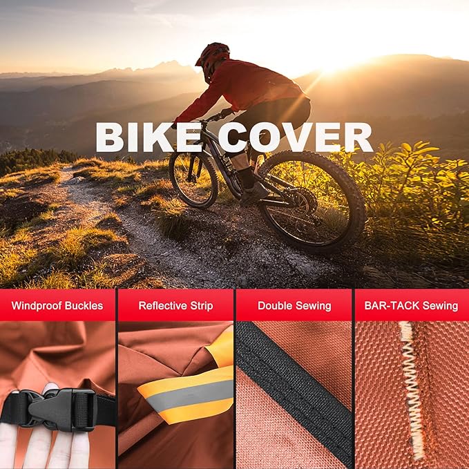 Bike Cover for Transport 1 Bike - Outdoor Bike Covers for 1 Bike on Rear Bike Rack Transport Waterproof Heavy-Duty, 600D Bicycle Rack Covers for Single Bike on Car Hitch Travel Storage