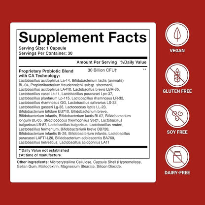 ACTIVATEDYOU Advanced Restorative Probiotic for Daily Use- 30 Strain Digestive Gut Health & Immune Function Support- Acidophilus Supplement for Radiant-Looking Skin (30 Capsules)