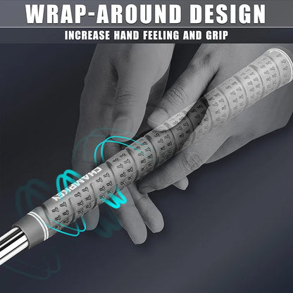CHAMPKEY WRAP-Y Rubber Golf Grips 13 Pack Come with All Repair Kits - High Feedback and Traction Golf Club Grips